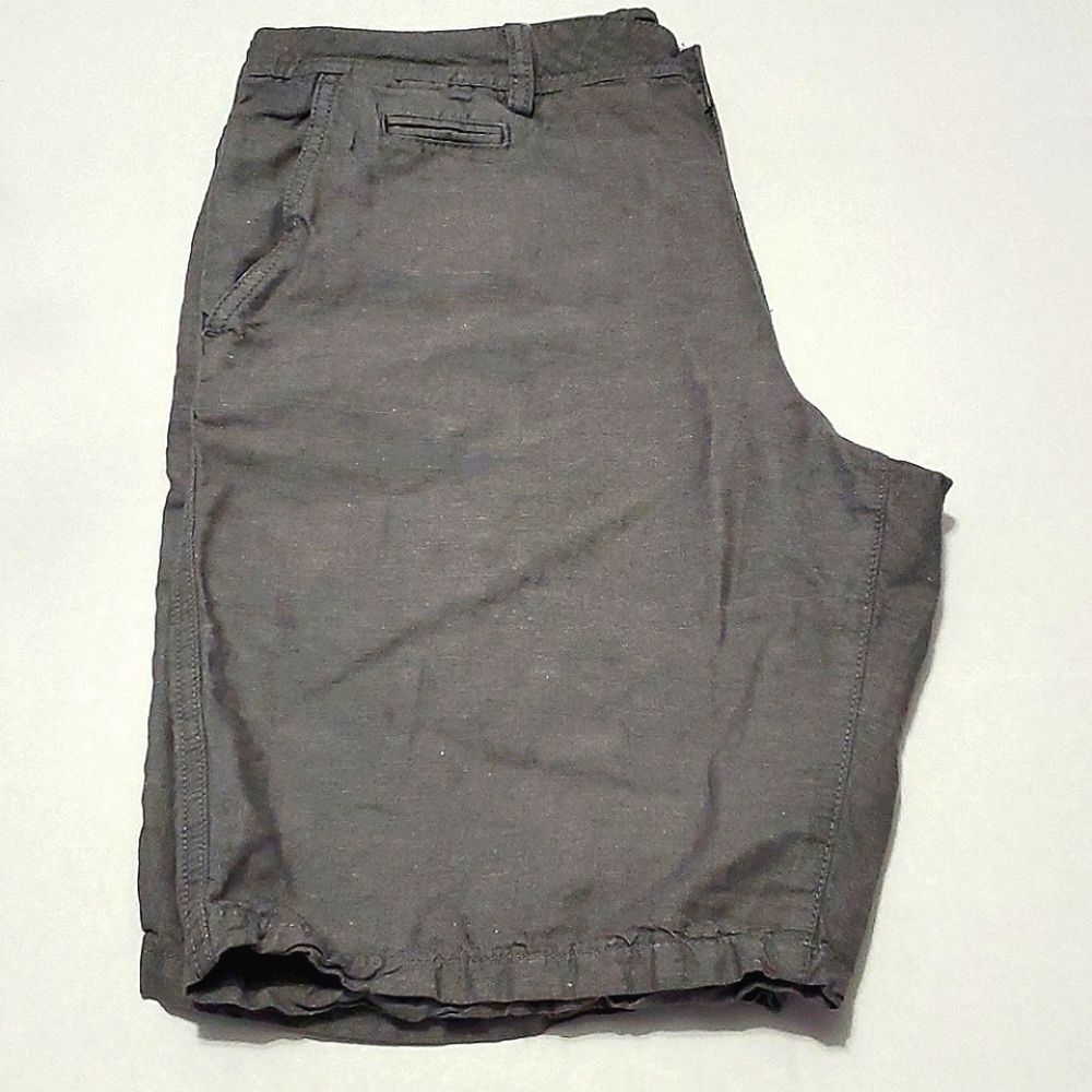 Express Gray Linen Blend Classic Fit Summer Boardwalk Shorts 32